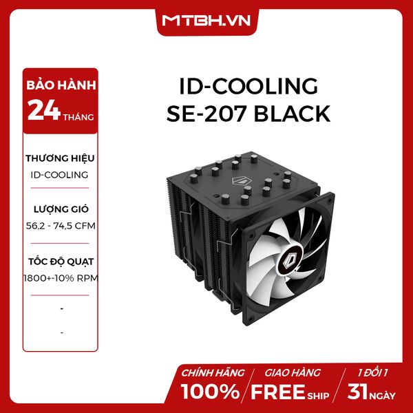 TẢN NHIỆT CPU ID-COOLING SE-207 BLACK ( 7 ống đồng, dual Fan hight performance )