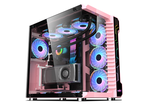 CASE MIK LV07 RGB KÍNH CƯỜNG LỰC PINK