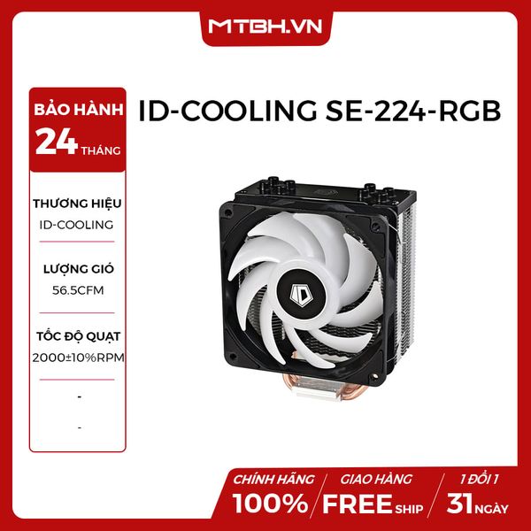 TẢN NHIỆT CPU ID-COOLING SE-224-RGB ( RGB TOP COVER MB SYNC 4 Heatpipe 120mm PWM All Socket Direct Touch )