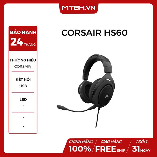 TAI NGHE CORSAIR HS60 SURROUND BLACK NEW