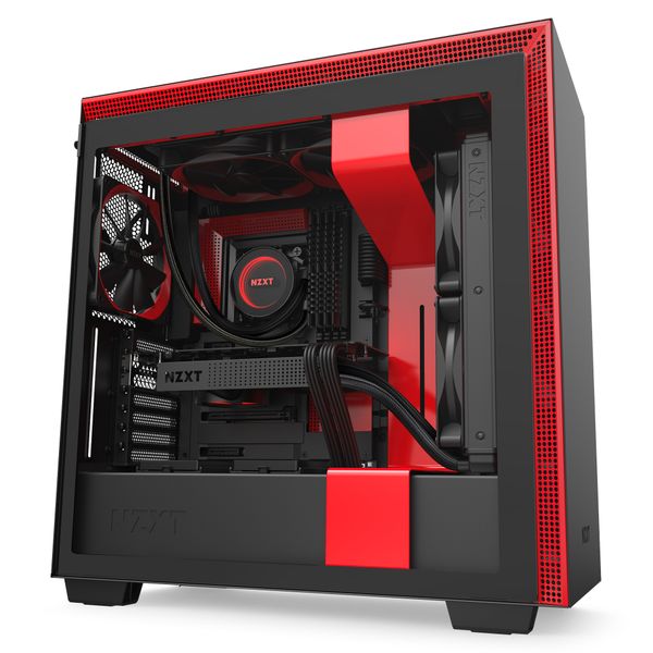 CASE NZXT H710 MATTE BLACK/RED