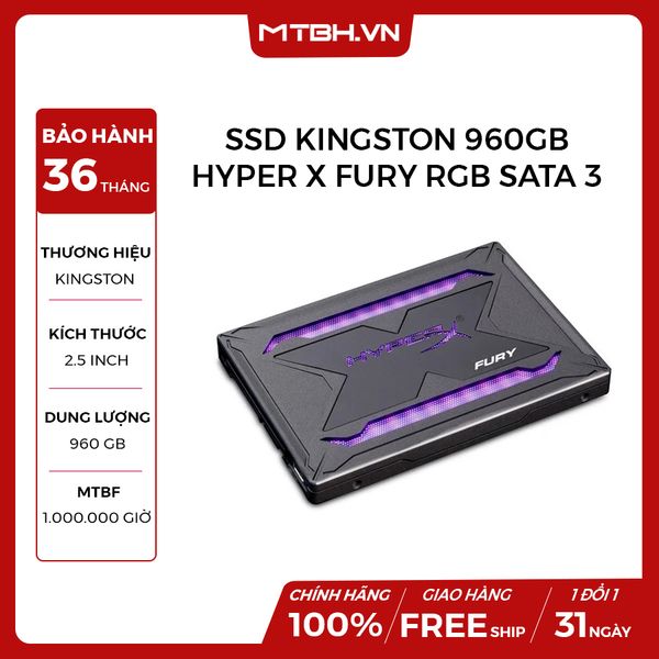 SSD KINGSTON 960GB HYPERX FURY RGB 2.5 SATA 3