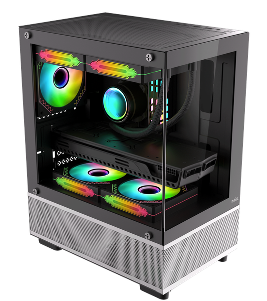 CASE MIK AETHER BLACK (MATX/MID TOWER/MÀU ĐEN)