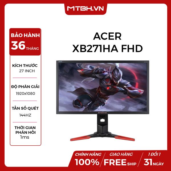 MÀN HÌNH ACER 27 INCH Predator XB271HA FHD 1ms 144Hz G-Sync