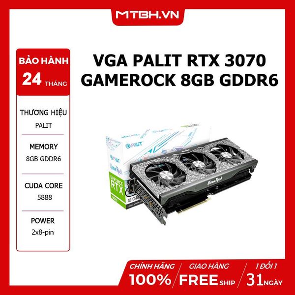 VGA PALIT RTX 3070 GAMEROCK 8GB GDDR6