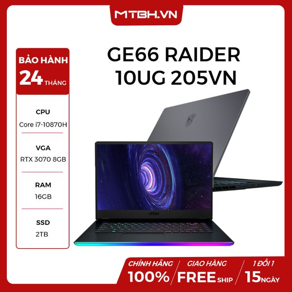 LAPTOP GAMING MSI GE66 RAIDER 10UG 205VN CORE I7-10870H | RTX 3070 8GB | 16GB RAM | 2TB SSD | 15.6″ IPS 300HZ PERKEY RGB WIN 10 VSC