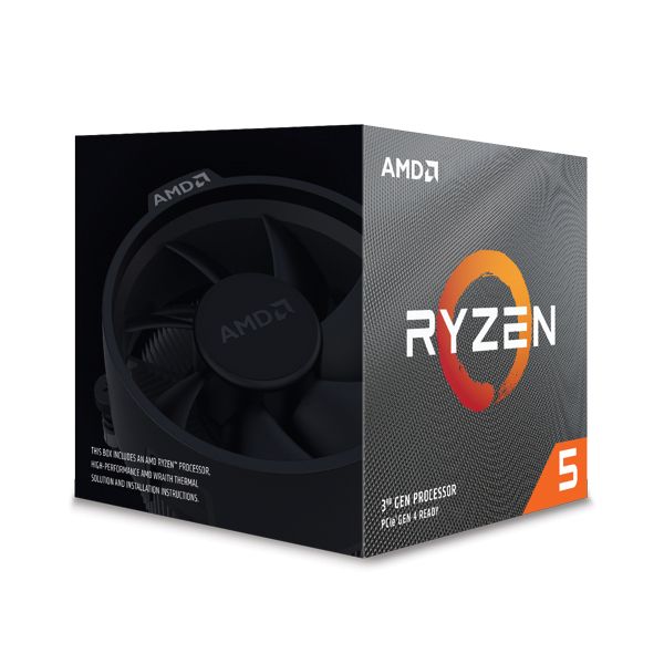 CPU AMD Ryzen 5 3600, with Wraith Stealth cooler/ 3.6 GHz (4.2GHz Max Boost) / 36MB Cache / 6 cores / 12 threads / 65W / Socket AM4