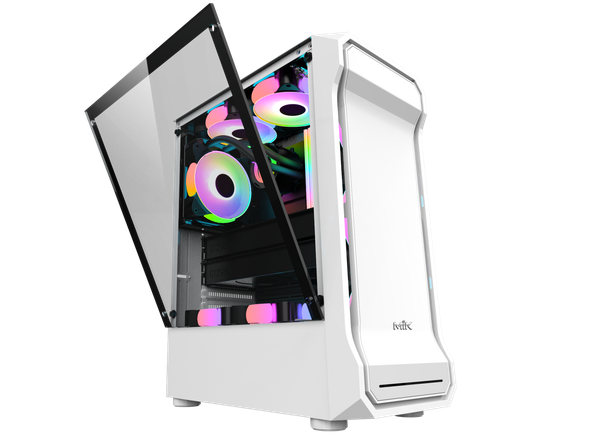 CASE MIK AH01 METAL WHITE GAMING KÍNH CƯỜNG LỰC