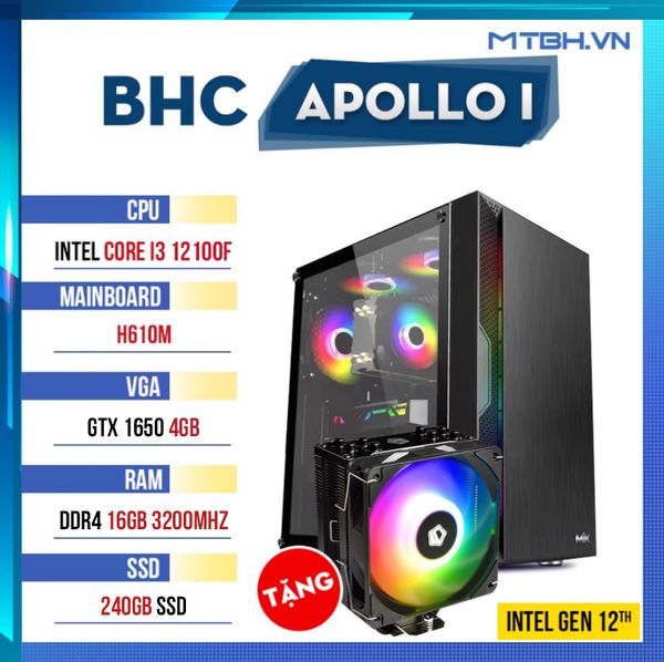 BHC APOLLO I (I3 12100F|GTX 1650| 16GB|SSD 250GB ) GEN 12