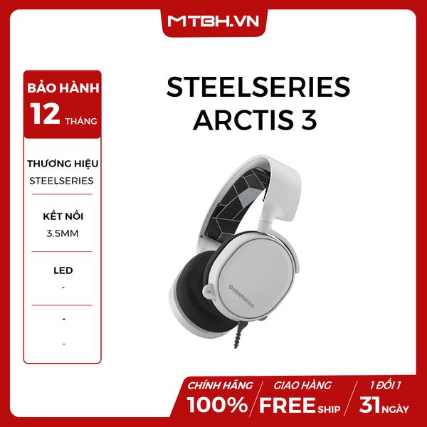 TAI NGHE SteelSeries Arctis 3 White (61506) NEW BH 12TH