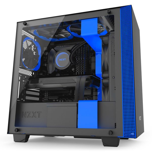 CASE NZXT S340 ELITE MATTE MID TOWER BLACK/BLUE NEW