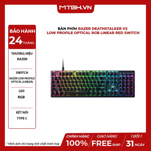 Bàn Phím Razer DeathStalker V2 Low Profile Optical RGB Linear Red Switch