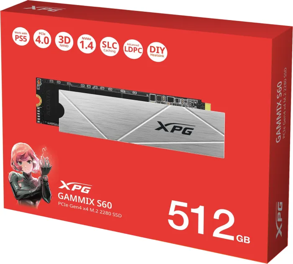 SSD ADATA 512GB GAMMIX S60 Blade M.2 PCIe Gen 4 NVMe (Đọc:5000MB/S)