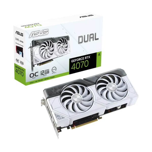 VGA ASUS RTX 4070 DUAL O12G WHITE GDDR6X