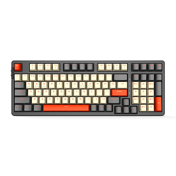 Bàn Phím Cơ E-Dra EK398L Alpha (Gray + Off White) Wireless Red Switch