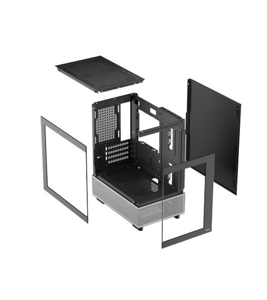 CASE MIK AETHER BLACK (MATX/MID TOWER/MÀU ĐEN)