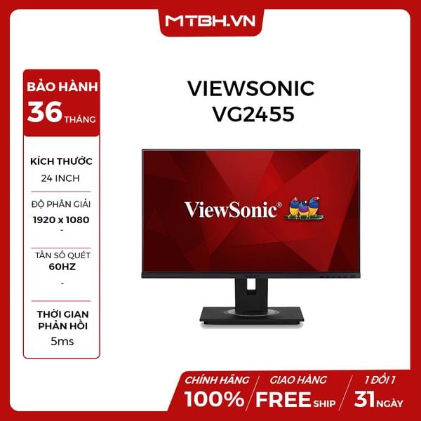 MÀN HÌNH LCD VIEWSONIC 24INCH VG2455 IPS (ĐỒ HỌA)