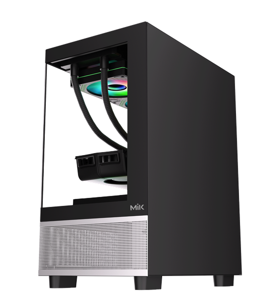 CASE MIK AETHER BLACK (MATX/MID TOWER/MÀU ĐEN)