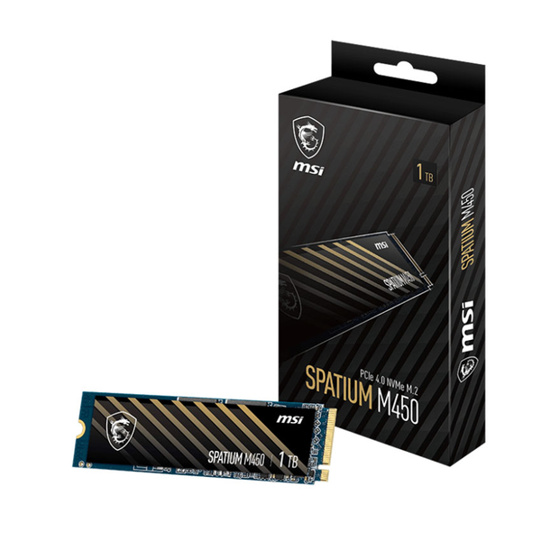 SSD MSI 1TB SPATIUM M450 NVMe M.2 2280 PCIe Gen 4 x 4 (Đọc 3600MB/s, Ghi 3000MB/s)