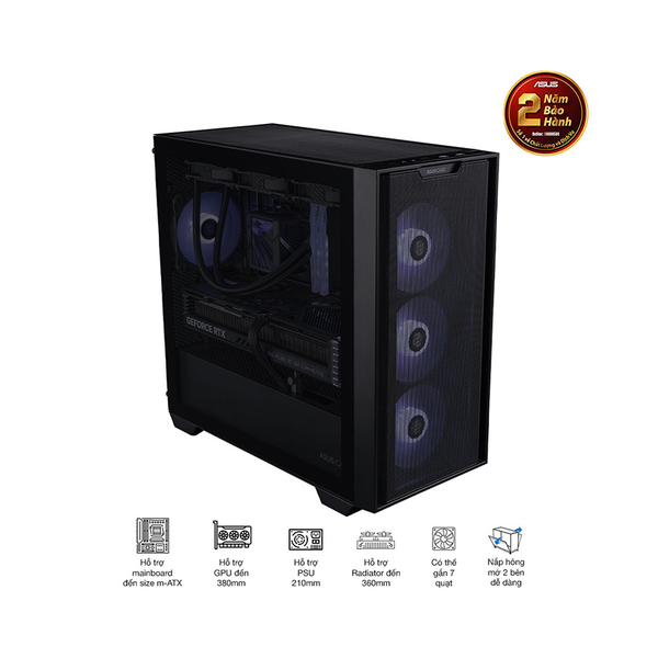 CASE ASUS A21 BLACK (MID TOWER / MÀU ĐEN)