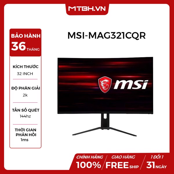 LCD MSI 32 INCH CONG OPTIX MAG321CQR CURVED 144HZ 2K 1Ms NEW 36TH