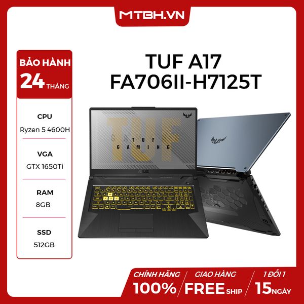 LAPTOP GAMING ASUS TUF A17 FA706II-H7125T RYZEN 5-4600H | GTX 1650TI | 8GB RAM | 512GB SSD | 17.3″ FHD IPS 120HZ | WIN 10 | FPT