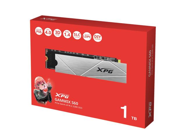 SSD ADATA 1TB GAMMIX S60 Blade M.2 PCIe Gen 4 NVMe (Đọc:5000MB/S)