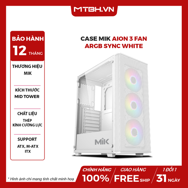 CASE MIK AION 3 FAN ARGB SYNC WHITE