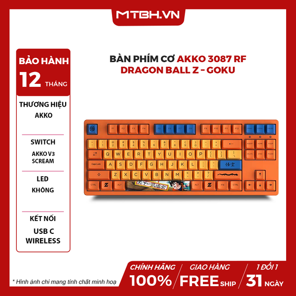 Bàn Phím Cơ AKKO 3087 RF Dragon Ball Z – Goku Wireless (Dual-mode / AKKO sw v3)