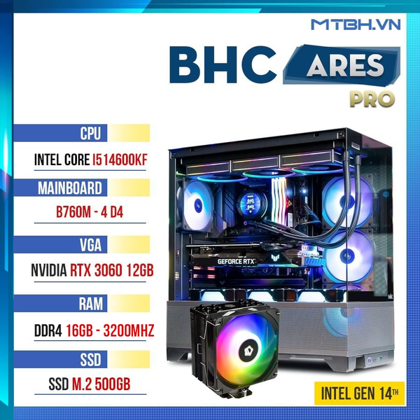 BHC ARES PRO (INTEL CORE I5 14600KF/16GB/RTX 3060 12GB/500GB) GEN 14