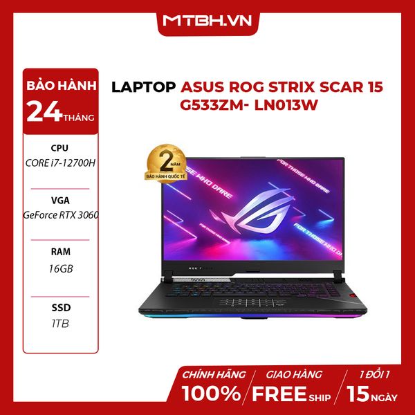 LAPTOP ASUS ROG STRIX SCAR 15 G533ZM- LN013W CORE i7-12700H | GeForce RTX 3060 | 16GB RAM | 1TB SSD | 15.6