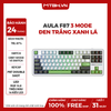 BÀN PHÍM CƠ AULA F87 3 MODE ĐEN TRẮNG XANH LÁ (TYPEC + 2.4G + BLUETOOTH, GREY WOOD V3 SWITCH, LED RGB)