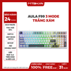 BÀN PHÍM CƠ AULA F99 3 MODE TRẮNG XÁM (TYPEC + 2.4G + BLUETOOTH, GREY WOOD SWITCH, LED RGB)
