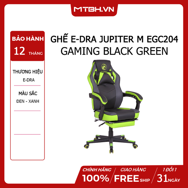 GHẾ E-DRA JUPITER M EGC204 GAMING BLACK GREEN
