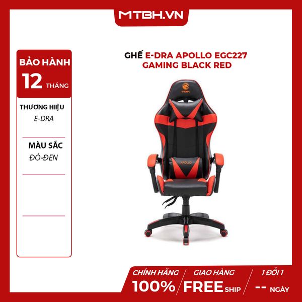 GHẾ E-DRA APOLLO EGC227 GAMING BLACK RED