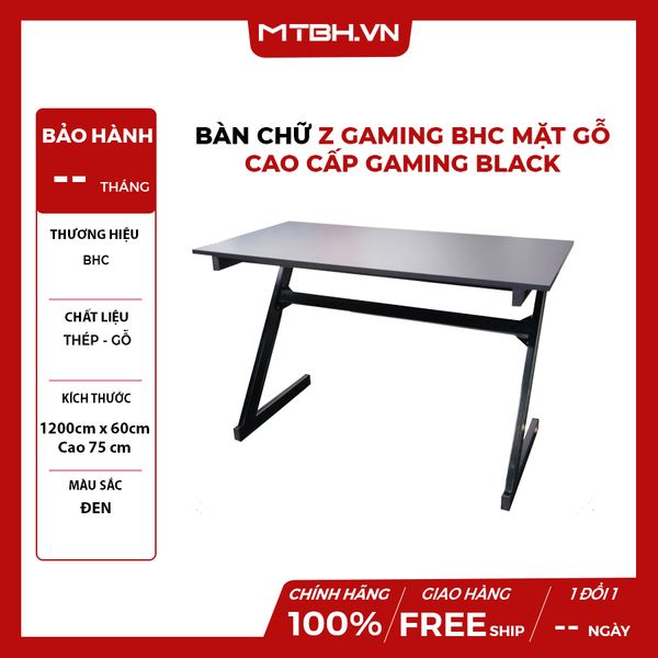 BÀN CHỮ Z GAMING BHC MẶT GỖ CAO CẤP GAMING BLACK