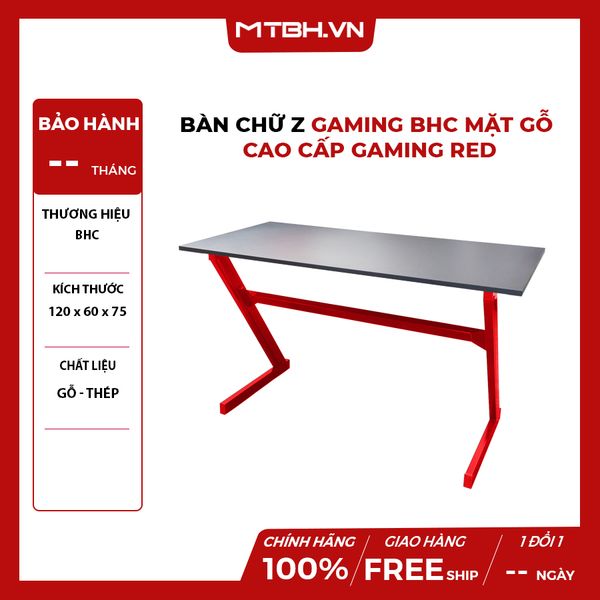 BÀN CHỮ Z GAMING BHC MẶT GỖ CAO CẤP GAMING RED