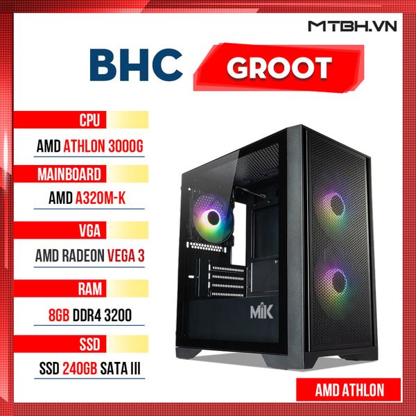 PC Gaming AMD BHC Groot Gen 3th  ( Athlon 3000G | 8GB | 240GB )