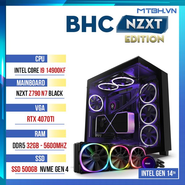 BHC NZXT EDITION (INTEL CORE I9 14900KF/32GB/512GB/RTX 4070Ti) GEN 14