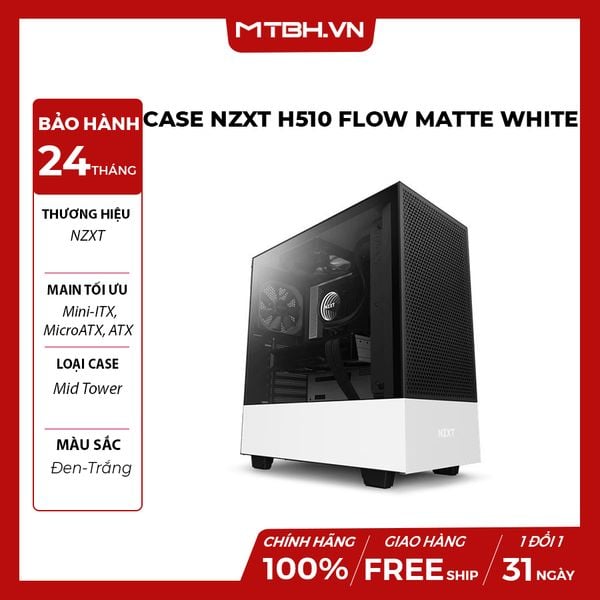 Case NZXT H510 FLOW MATTE WHITE