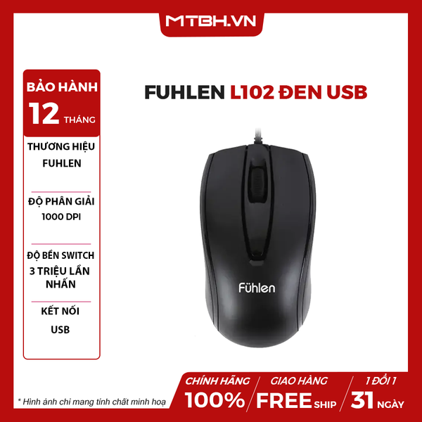 CHUỘT FUHLEN L102 ĐEN USB