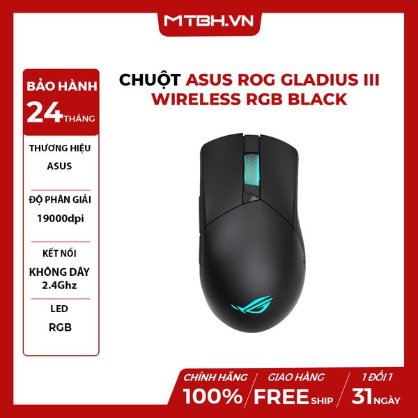 Chuột Asus ROG Gladius III Wireless RGB Black