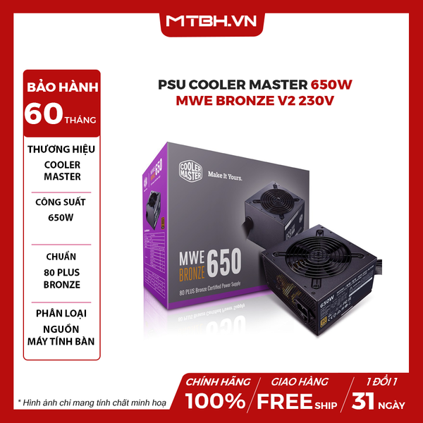 PSU COOLER MASTER 650W MWE BRONZE V2 230V