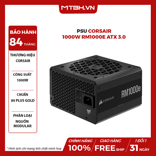 PSU CORSAIR 1000W RM1000e ATX 3.0 PCIe 5.0 (80 PLUS GOLD / FULL MODULAR)