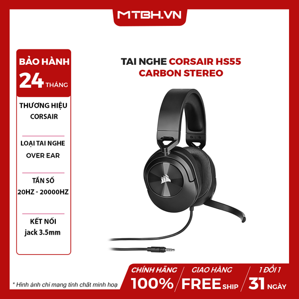 Tai Nghe Corsair HS55 Carbon Stereo