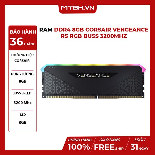 RAM DDR4 8GB CORSAIR VENGEANCE RS RGB BUSS 3200Mhz