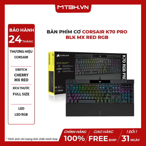 Bàn Phím Cơ Corsair K70 PRO BLK MX Red RGB