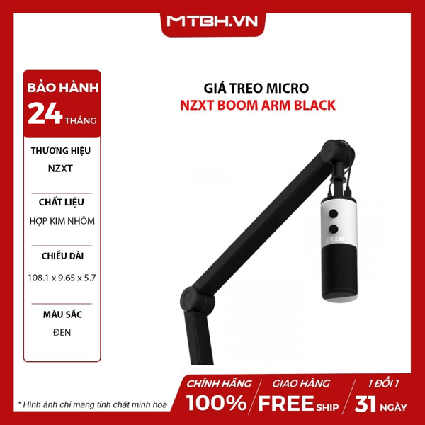 Giá Treo Micro NZXT Boom Arm Black