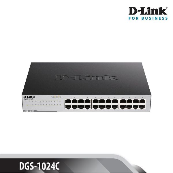 SWITCH GIGABIT D-LINK DGS-1024C - TỐC ĐỘ 10/100/1000MBPS - 24 PORT - VỎ KIM LOẠI