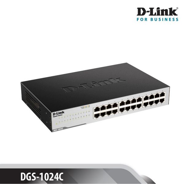SWITCH GIGABIT D-LINK DGS-1024C - TỐC ĐỘ 10/100/1000MBPS - 24 PORT - VỎ KIM LOẠI